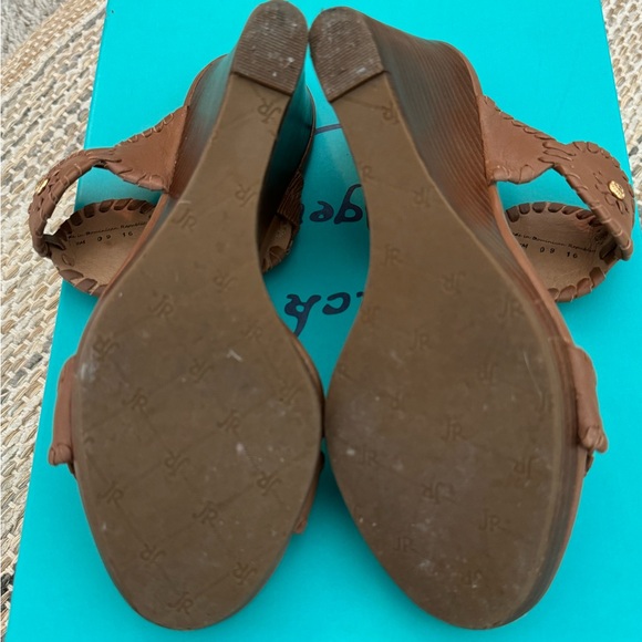 EUC Jack Rogers Layne cognac leather and wood wedge size 7 - Picture 4 of 8